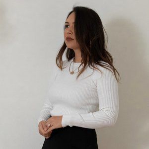 Cozy Ribbed longsleeve Sweater White